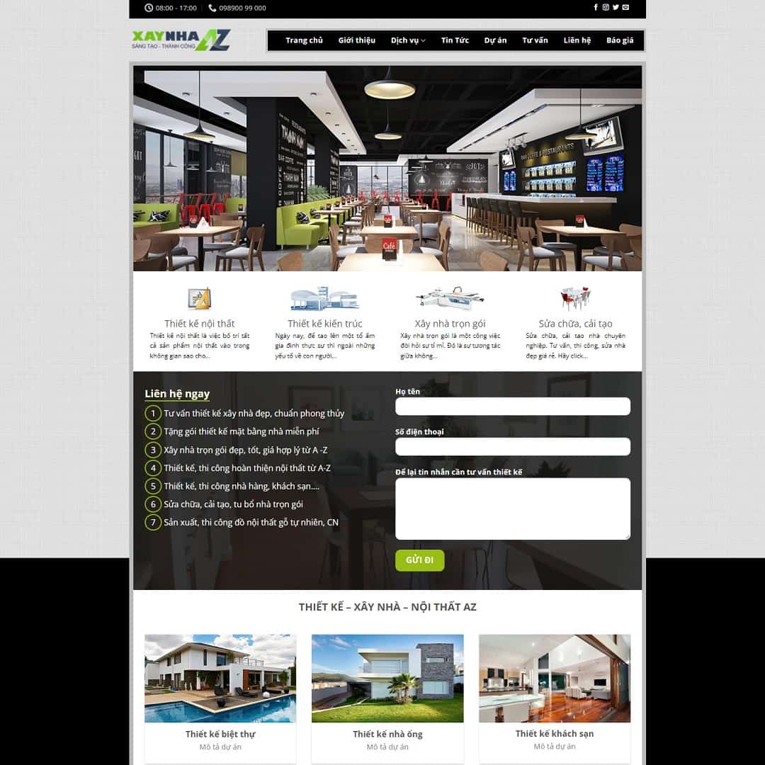 Theme WordPress công ty kiến trúc, xây dựng